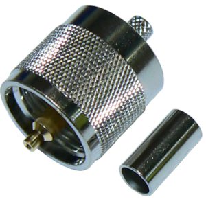 UHF male PL259, crimp connector for MIL-SPEC RG58 coaxial cable